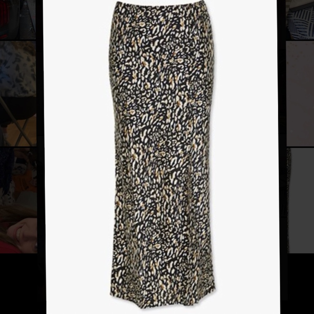Leopard print midi skirt